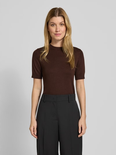 Mango Strickshirt mit Rundhalsausschnitt Dunkelbraun 4