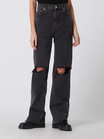 REVIEW Wide Leg High Rise Jeans mit Stretch-Anteil Schwarz 4