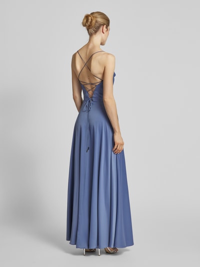 V.M. Abendkleid mit Wasserfall-Ausschnitt Hellblau 5