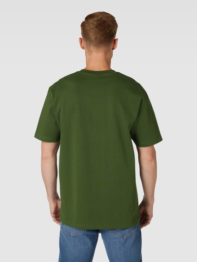 Lindbergh T-shirt o kroju oversized z okrągłym dekoltem Jabłkowozielony 5