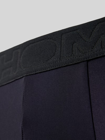 Produktfoto, Boxershorts mit elastischem Logo-Bund im 3er-Pack von HOM, Mieszanka materiałów z dodatkiem streczu, dopasowany krój, czarny elastyczny pasek z logo, Zestaw 3 szt.