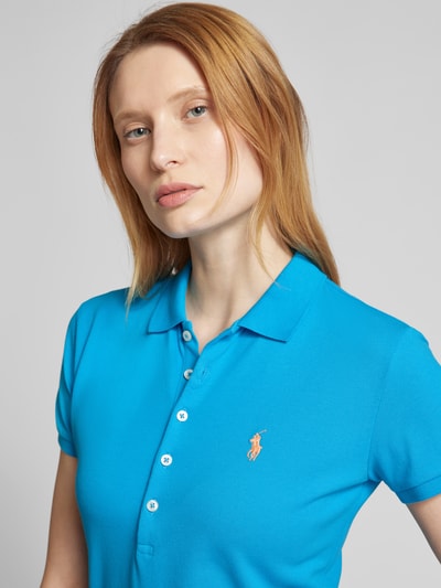 Polo Ralph Lauren Poloshirt mit Label-Stitching Modell 'JULIE' Tuerkis 3