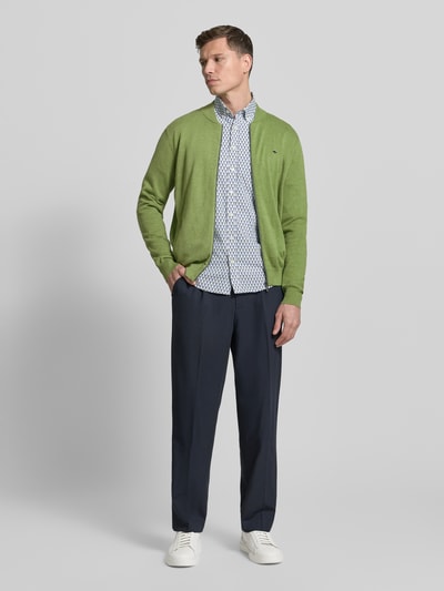 Fynch-Hatton Cardigan met opstaande kraag en ritssluiting Lichtgroen - 1