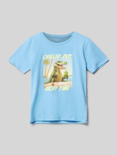 Tom Tailor T-shirt met motiefprint Turquoise - 1