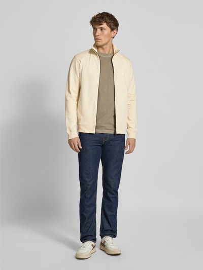 BOSS Orange Regular Fit Sweatjacke aus reiner Baumwolle Ecru 1