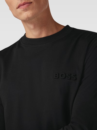 BOSS Orange Longsleeve im unifarbenen Design Black 3