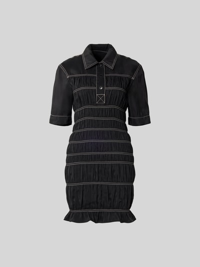 Nanushka Minikleid mit kurzer Knopfleiste Black 2