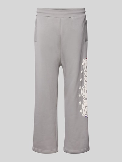 Low Lights Studios Straight Leg Sweatpants mit Label-Print Modell 'Three Ring' Hellgrau 1