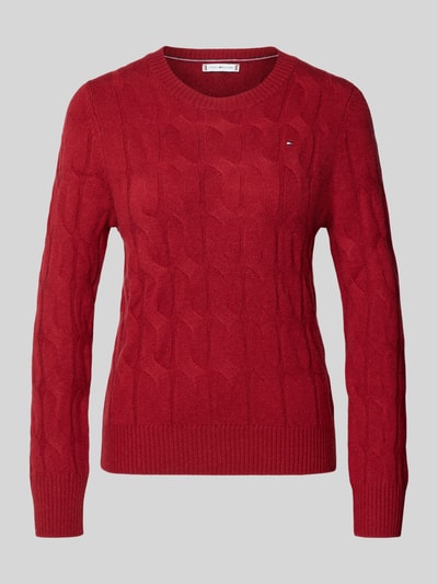 Tommy Hilfiger Regular Fit Strickpullover aus reiner Wolle Rot 2
