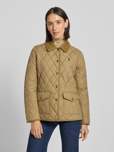 Polo Ralph Lauren Gewatteerd jack met platte kraag en klepzakken Kaki - 4