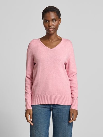 Christian Berg Woman Strickpullover aus Viskose-Mix mit V-Ausschnitt Altrosa Melange 4
