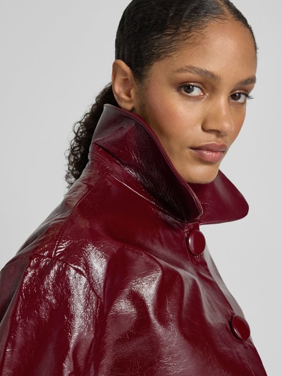 Self-Portrait Jacke in Leder-Optik Bordeaux 3