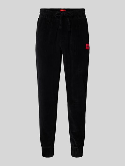 HUGO Sweatpants mit Label-Patch Modell 'Velvet' Black 2