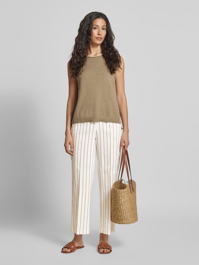 Cambio Verkürzte Stoffhose aus Leinen-Mix mit Baumwoll-Anteil Modell 'CALIFORNIA' Offwhite 1