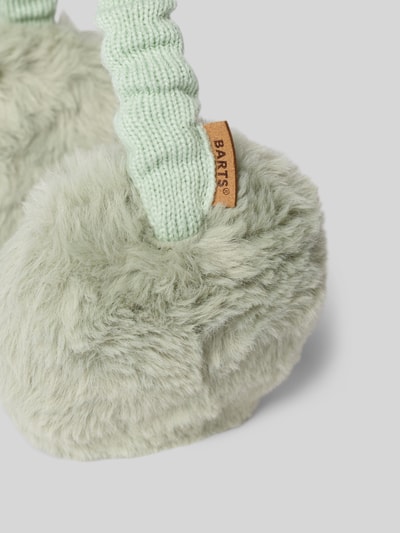 Produktfoto, Ohrenwärmer mit Kunstfellbesatz Modell 'Plush Earmuffs' von Barts in hellem Mintgrün, weiche Textur und gestrickter Bügel, Damen Mütze von Barts