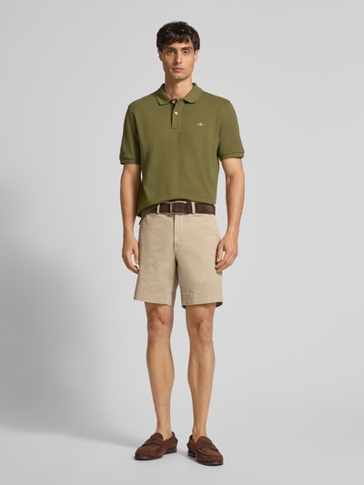 Gant Poloshirt mit Label-Stitching Oliv 1