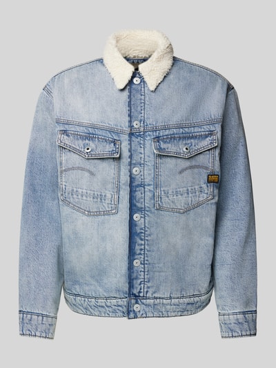 G-Star Raw Jeansjacke mit Futter aus Kunstfell Hellblau 1