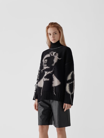 MM6 Maison Margiela Rollkragenpullover mit Inside-Out-Nähten Schwarz 4