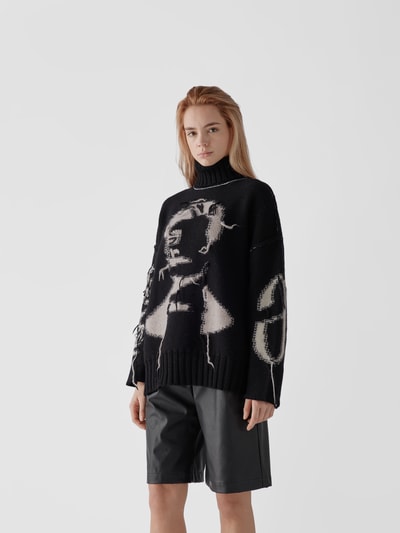 MM6 Maison Margiela Rollkragenpullover mit Inside-Out-Nähten Black 4