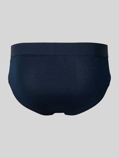 Schiesser Slip met elastische band met logo in een set van 3 stuks Marineblauw - 3