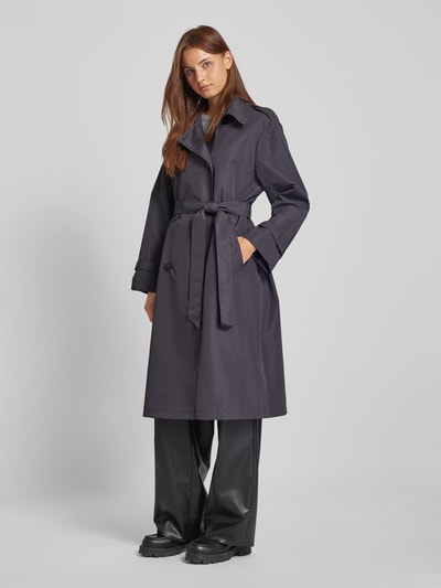 WITHBLACK Trenchcoat met strikceintuur Antraciet - 1