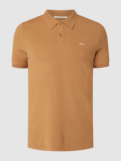 s.Oliver RED LABEL Koszulka polo o kroju regular fit z piki  Jasnobrązowy 2