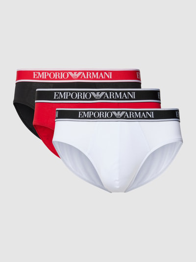 Emporio Armani Slip met labeldetail in een set van 3 stuks Rood - 1