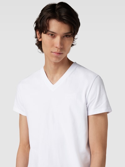 Superdry T-Shirt mit V-Ausschnitt Modell 'VINTAGE LOGO' Weiss 3