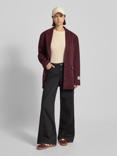 Karo Kauer Relaxed Fit Blazer mit Reverskragen Pflaume 1