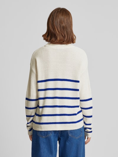 Tom Tailor Denim Relaxed Fit Strickpullover mit Streifenmuster Weiss 5