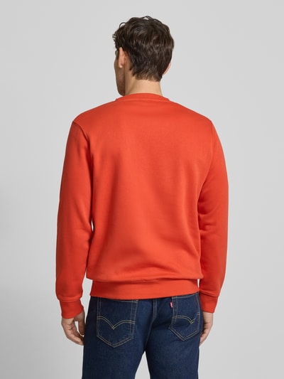 Lerros Sweatshirt mit Rundhalsausschnitt und Label-Patch Dunkelorange 5