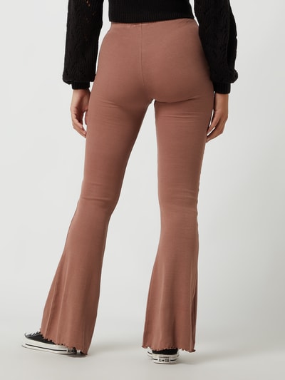 REVIEW Flared legging met ribstructuur  Middenbruin - 5