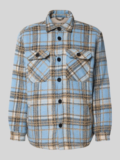 Redefined Rebel Regular fit overhemdjack met kentkraag, model 'Rian' Lichtblauw - 2