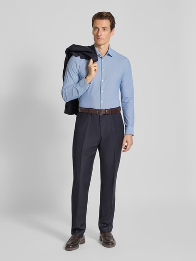 Jake*s Slim fit zakelijk overhemd met knoopsluiting Bleu - 1