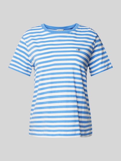 Gant T-Shirt mit Label-Stitching Hellblau 2