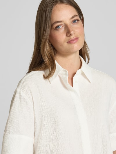 Someday Regular Fit Bluse mit verdeckter Knopfleiste Modell 'Zubliana' Offwhite 3