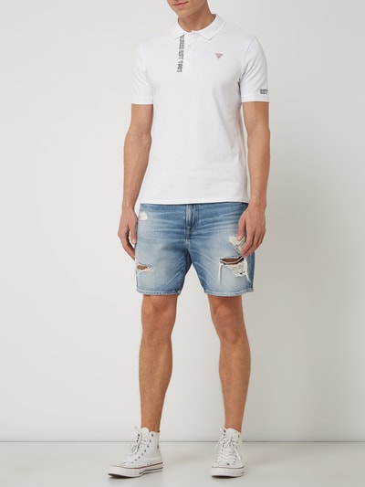 Guess Koszulka polo o kroju slim fit z detalami z logo  Biały 1