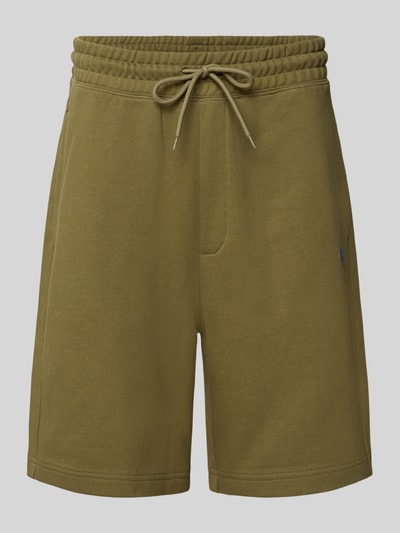 Hugo Blue Sweatshorts mit Logo-Patch Modell 'Nasensio' Oliv 2