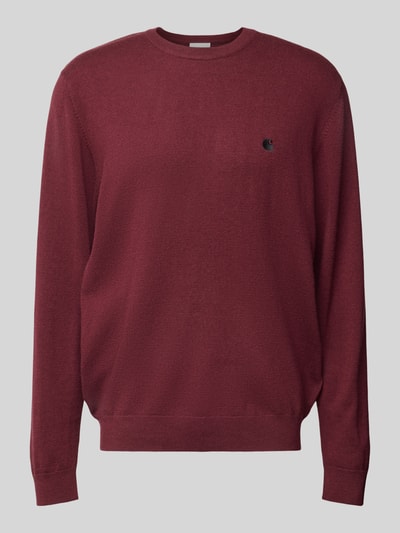 Carhartt Work In Progress Gebreide pullover met labelstitching, model 'MADISON' Bordeaux - 2