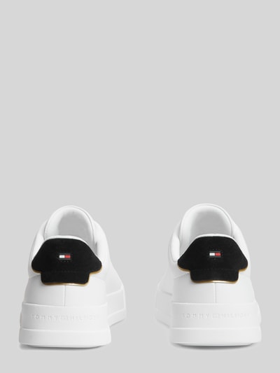 Tommy Hilfiger Sneaker aus Leder-Textil-Mix mit Label-Schriftzug Weiss 5