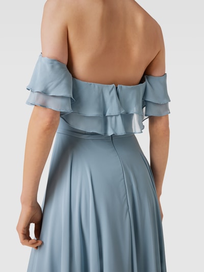 Luxuar Abendkleid mit Taillenpasse Bleu 3