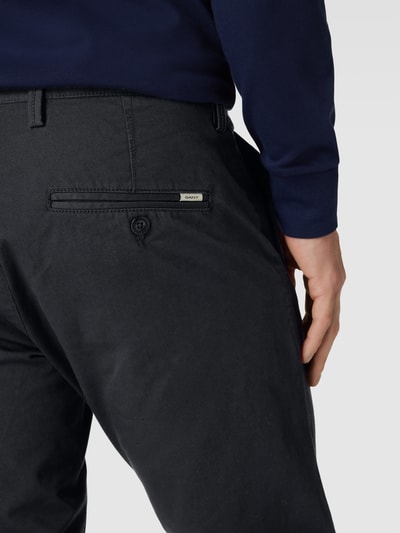 Gant Slim fit chino met steekzakken, model 'TWILL' Zwart - 3