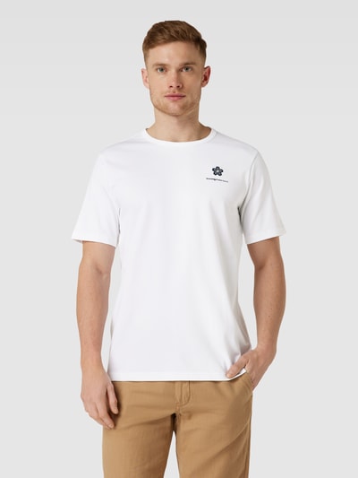 Knowledge Cotton Apparel T-shirt met motiefstitching Offwhite - 4