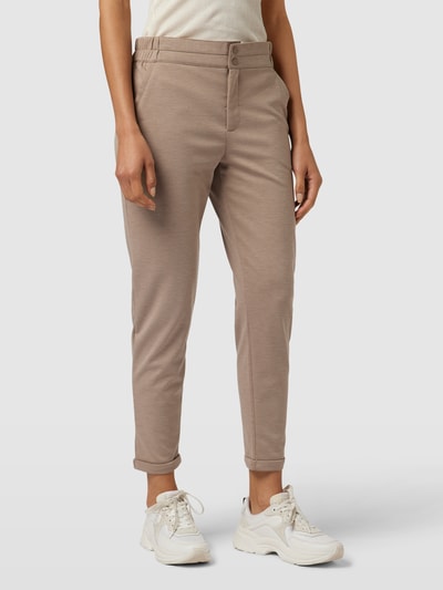 FREE/QUENT Stoffen broek met ritssluiting, model 'ANNI' Taupe gemêleerd - 4