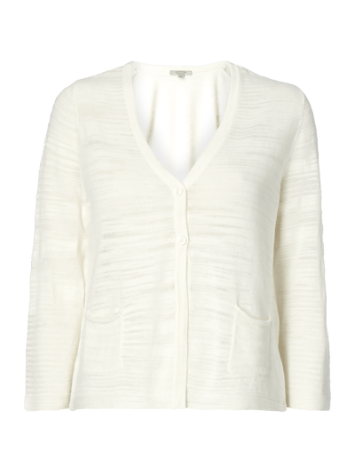 comma Casual Identity Cardigan aus Slub Knit Offwhite 1