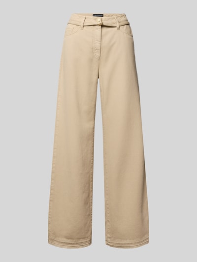 Produktfoto, Wide Leg Jeans mit Eingrifftaschen von Luisa Cerano im Baumwoll-Lyocell-Mix, beige, strukturierte Oberfläche, gerade Form