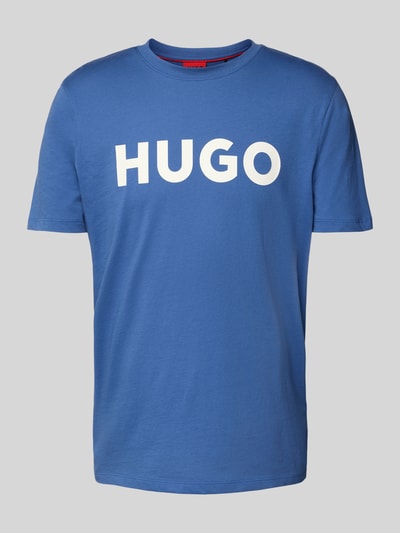 HUGO T-Shirt mit Label-Print Modell 'DULIVIO' Rauchblau 2