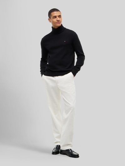 Tommy Hilfiger Regular Fit Rollkragenpullover aus Baumwoll-Kaschmir-Mix Black 1