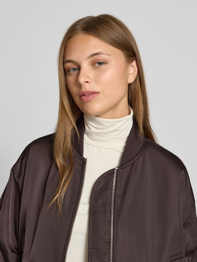 Marc O'Polo Bomberka o kroju regular fit ze stójką Ciemnobrązowy 3