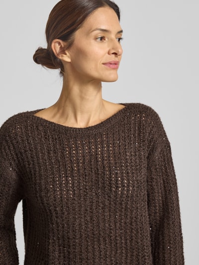 Betty Barclay Sweter z dzianiny z okrągłym dekoltem Ciemnobrązowy 3